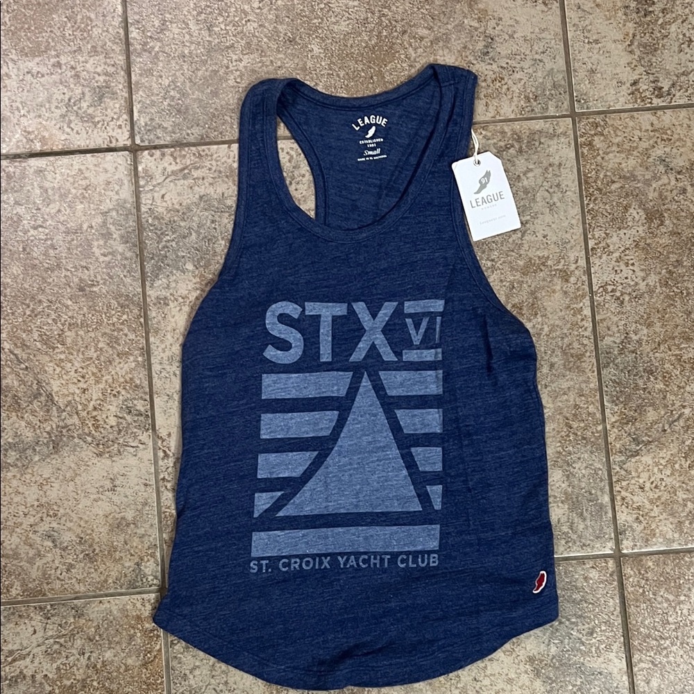 League Navy Graphic Tank Top